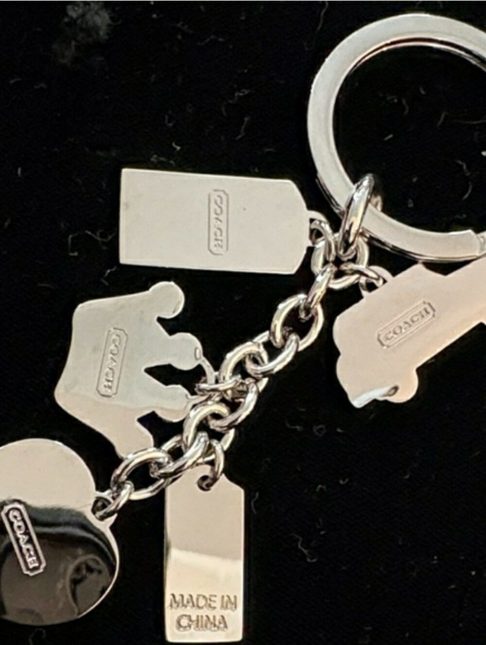 COACH Red, Blue and Silver London Charm Keychain - Picture 6 of 6